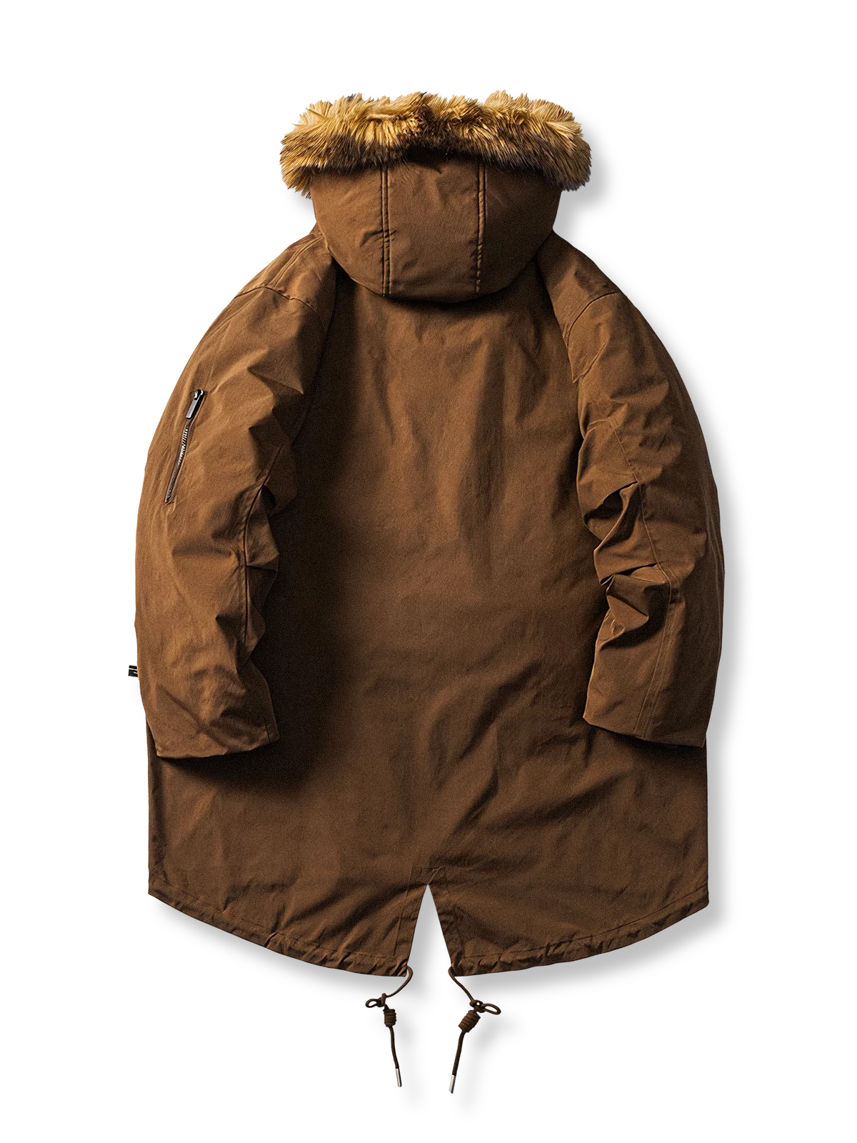 製品画像:
M51パーカー ダウンジャケット、レトロなミリタリーデザインと現代的なシルエットを融合した全体展示、秋冬に最適な保温性のあるアイテム

詳細画像:
フィッシュテールカットと取り外し可能なファー襟のディテール、ミリタリーデザインを強調するデザインポイント