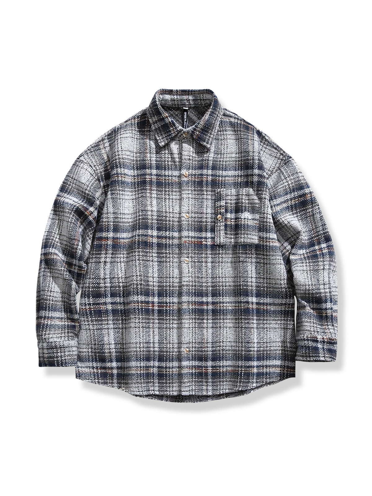 レトロ チェック 厚手 長袖シャツ