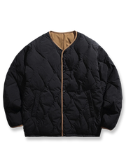 リバーシブル 波形キルティング Vネック ダウン