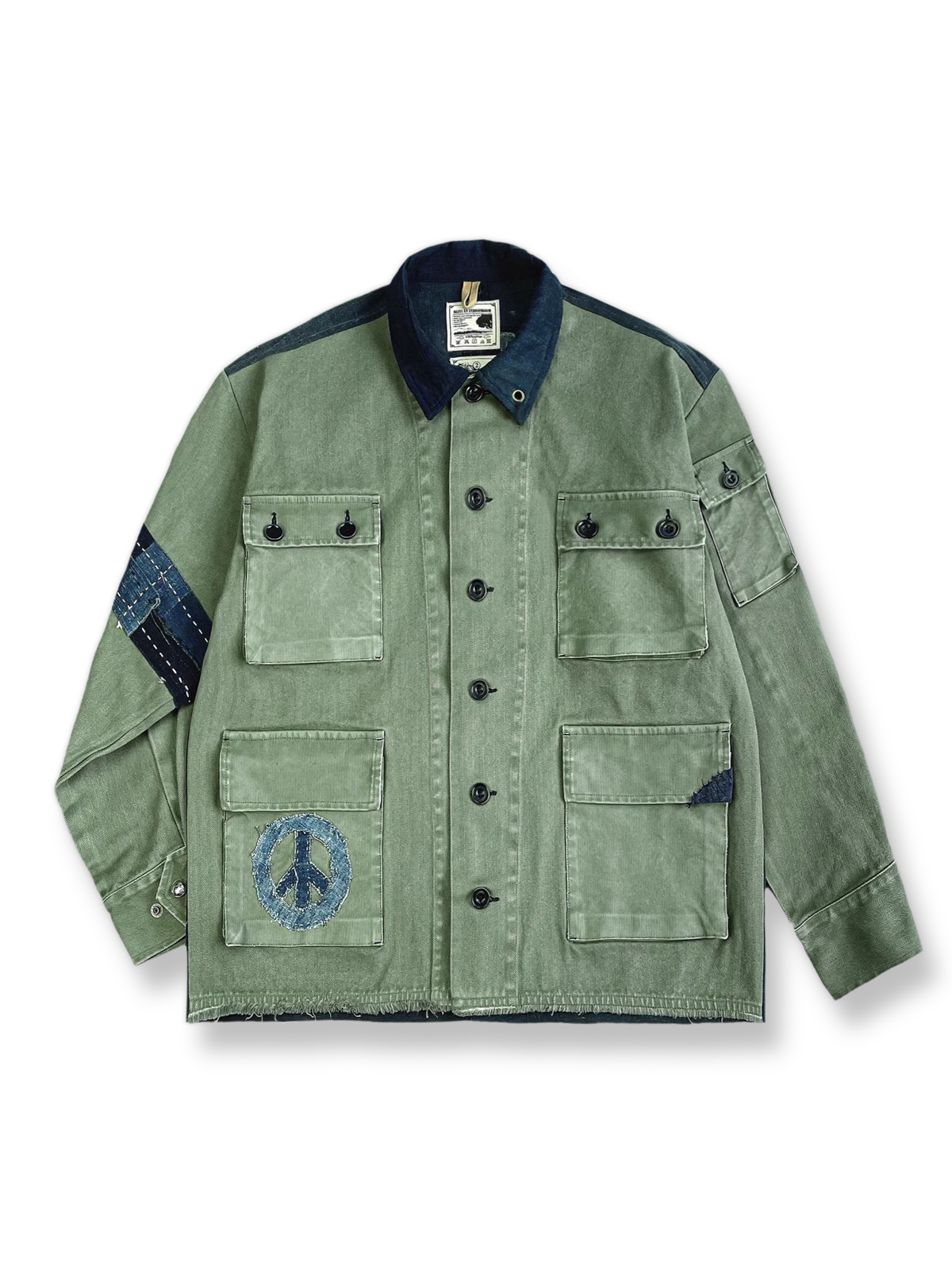 4 ポケット 藍染刺繍ジャケット