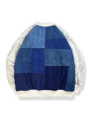 藍染め パッチワーク ベースボールジャケット