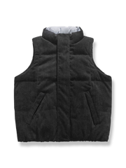 コーデュロイ 立襟 ダウンベスト