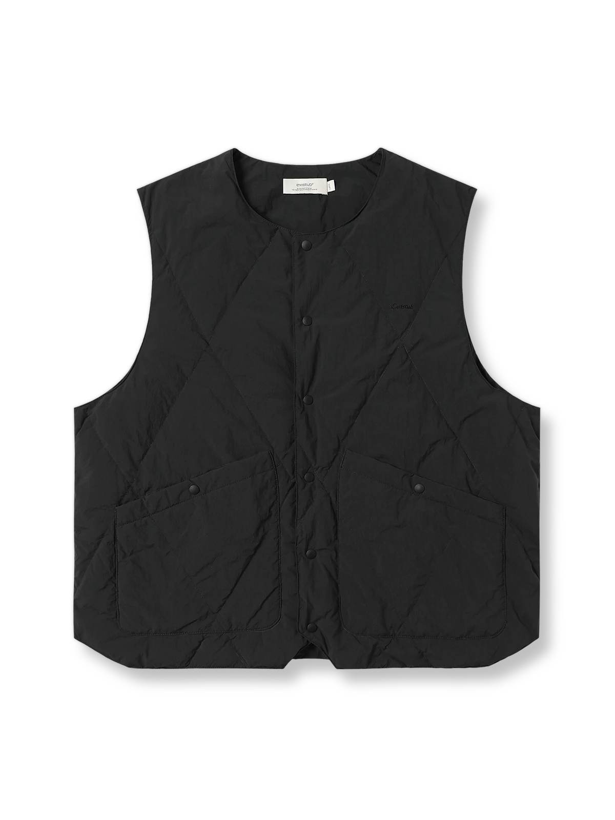 製品画像: 撥水加工ダイヤキルティングダウンベスト全体展示 - 防水機能があり、90%ホワイトダックダウンを使用した高品質ダウンベスト。

詳細画像: ダイヤキルティングデザインと撥水加工素材のディテール展示 - 冬のアウターに最適なスタイリッシュなデザイン。