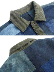 藍染・コーデュロイパッチワークジャケット