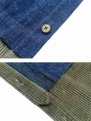 藍染・コーデュロイパッチワークジャケット