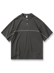 ヘンリーネックパネル半袖Tシャツ