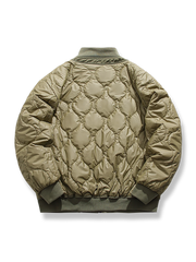 異素材コンビ キルティング 中綿フライトジャケット