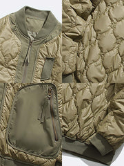 異素材コンビ キルティング 中綿フライトジャケット