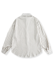 ストライプルーズフィットカジュアルシャツ