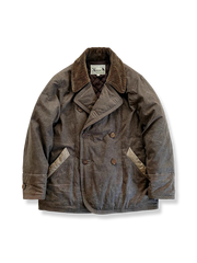 ワックス加工 ダブルブレストコート