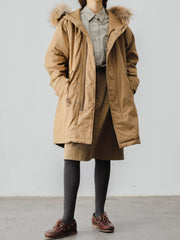 フード付き 裏起毛トレンチコート