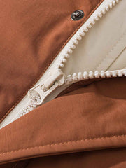 立体ポケットxフード付き ダウンジャケット