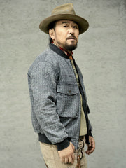 ハウンドトゥース柄 中綿ジャケット