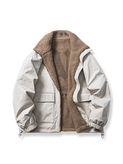 リバーシブル ラムフリース 中綿ジャケット