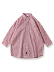 五分袖ストライプシャツ