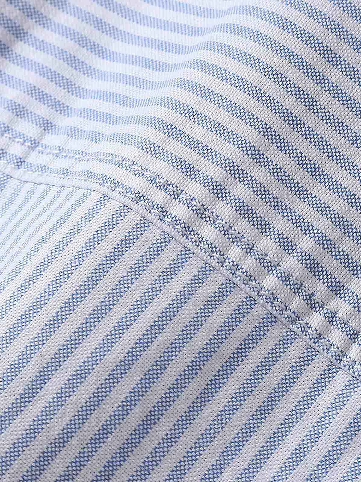 詳細画像：シンプルなストライプエンブロイダリーシャツの詳細画像