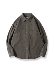 マルチカラー ゆったりフィット コットンシャツ