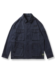 ウォッシュド バティック多色プリント ワークジャケット