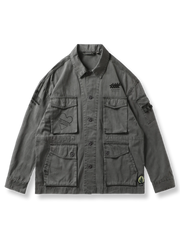 ウォッシュド バティック多色プリント ワークジャケット