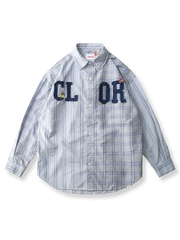 ウォッシュドレターパッチ長袖シャツ