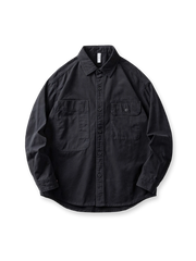 開襟長袖ワークシャツ