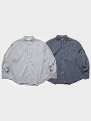 格子ラウンドヘム長袖シャツ