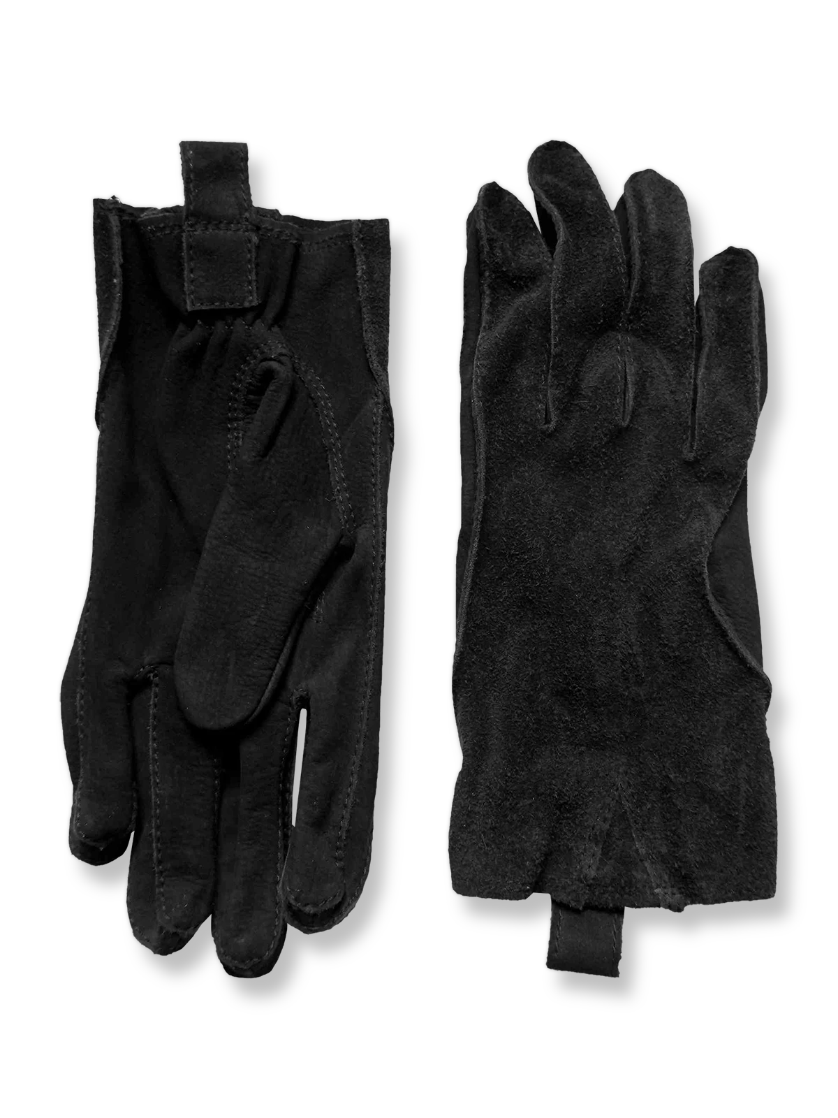 製品画像: 高品質スエードレザー製のベアクロウライディンググローブ全体画像
詳細画像: 手の甲と手のひらに施された補強縫製デザインのクローズアップ