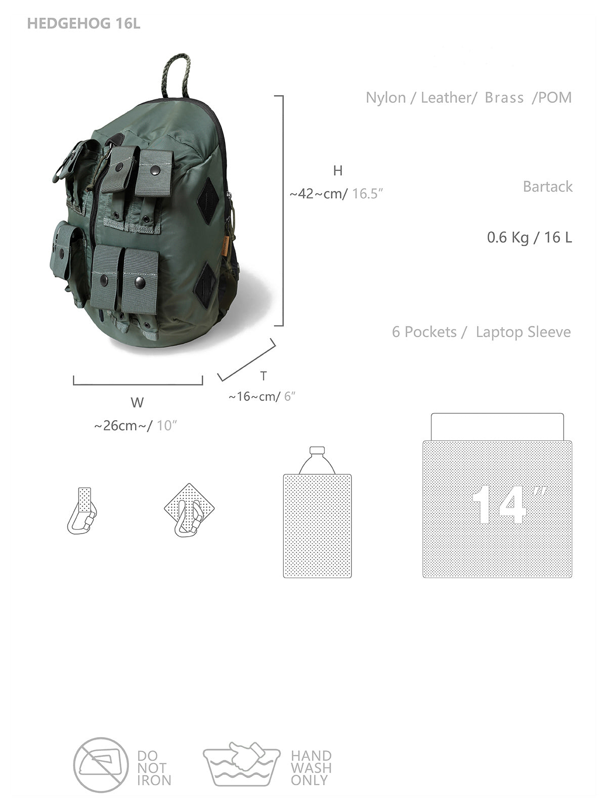 製品画像: 軽量ナイロンライディング用アウトドアバックパックの正面画像。通勤やアウトドア活動、ライディングに最適な多機能デザインで、耐久性の高いナイロン素材を使用。

詳細画像: 軽量ナイロンバックパックのポケット詳細画像。5つのポケットとダブルジッパー、ハングループを備えた実用的なデザイン。