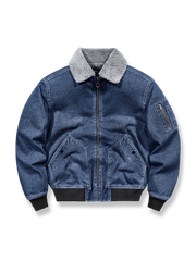 フリース襟 MA-1デニムジャケット
