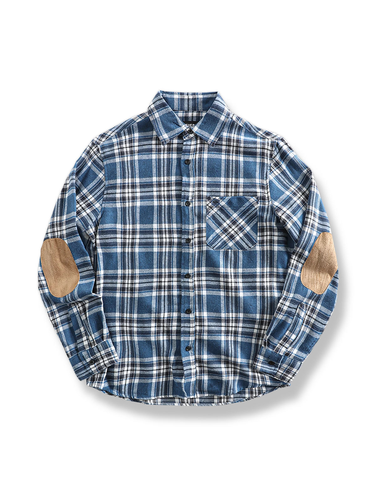 起毛 チェック柄 パッチワーク 長袖シャツ