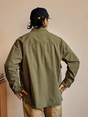 テンセル混紡 ミリタリーグリーンシャツ
