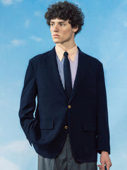 ネイビーブレザー シングルブレストテーラードジャケット
