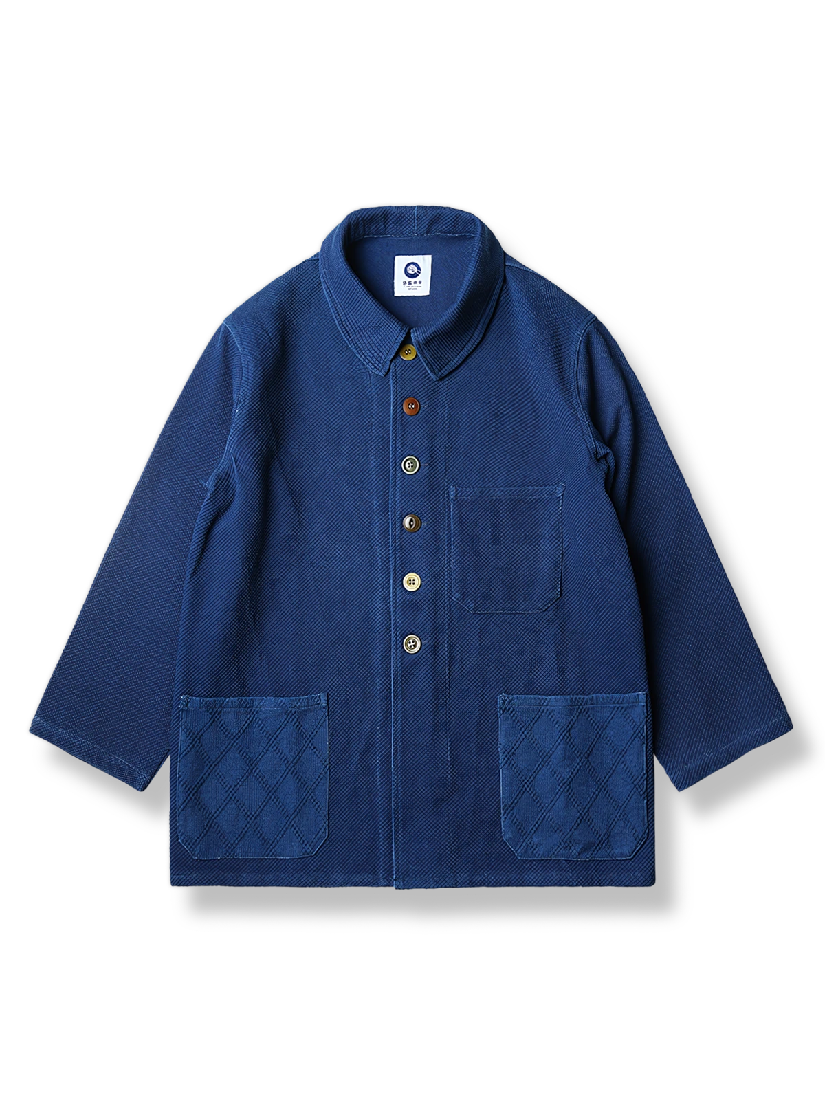 伝統工法 植物染めブルー フレンチワーク ジャケット