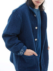 植物染め ヘビーウェイト ブルー カジュアル ジャケット