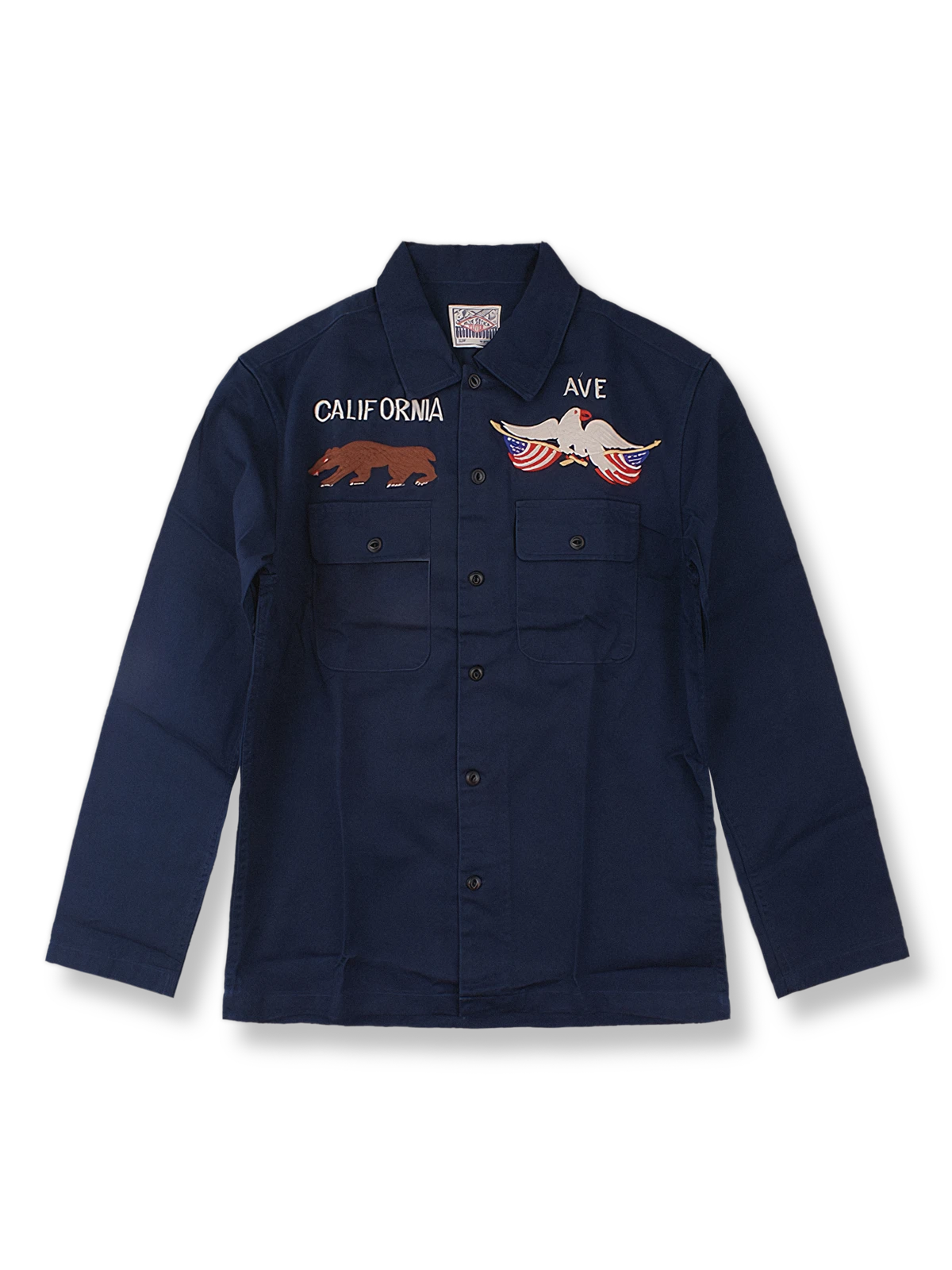 2色 刺繍 キャンバスワークシャツ