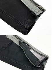 裾ジップ付き コンビデニムパンツ