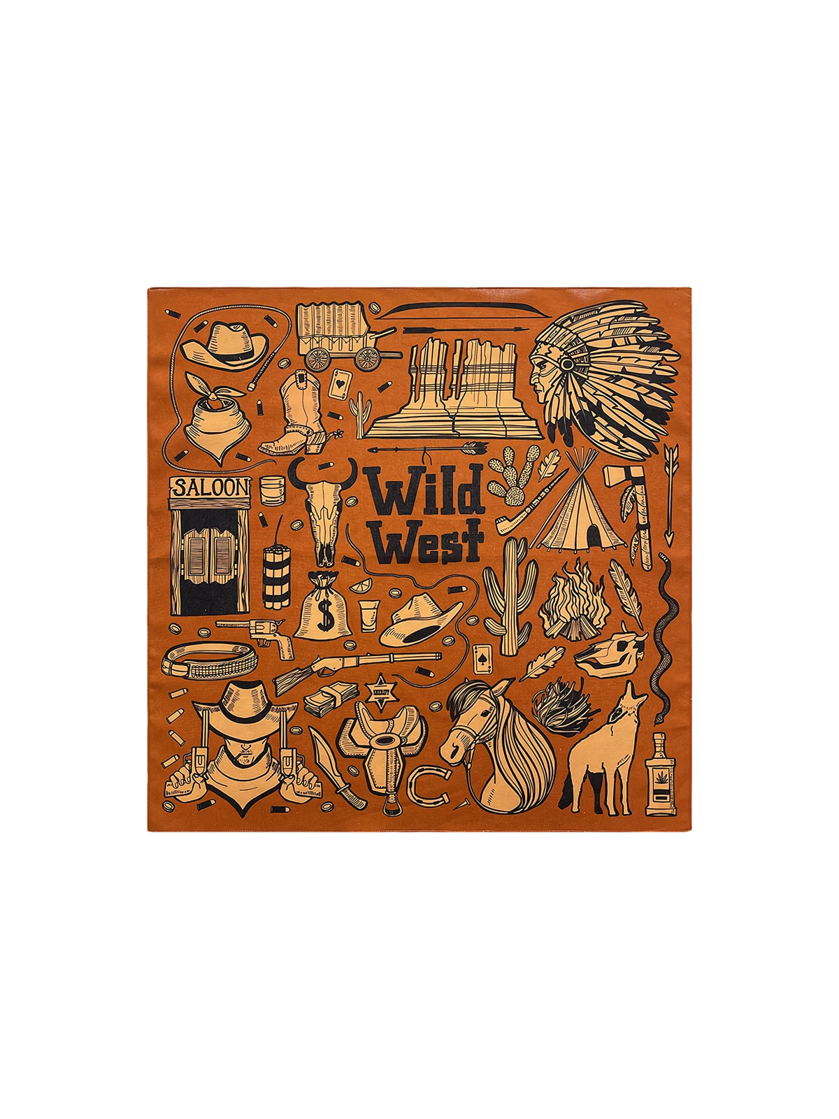 ワイルドウェスト風景柄スカーフ