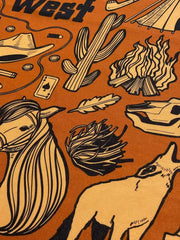 ワイルドウェスト風景柄スカーフ