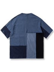 カラーブロック バンブーノットコットン 半袖Tシャツ
