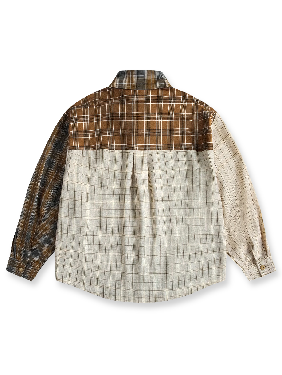 製品画像
アシンメトリーデザインが特徴的なチェック柄パッチワークシャツ。定番のチェック柄にユニークなデザインが加わり、個性的でスタイリッシュな印象を与えます。ルーズフィットで快適な着心地、レトロなストリートスタイルにもぴったり。

詳細画像
チェック柄とアシンメトリーデザインが組み合わさったパッチワークシャツ。フロントポケットは実用性とデザイン性を兼ね備え、細部のボタンディテールが高級感を演出。中厚の生地感が、季節に合わせた快適さを提供します。