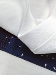 刺し子刺繍パッチ付き半袖Tシャツ