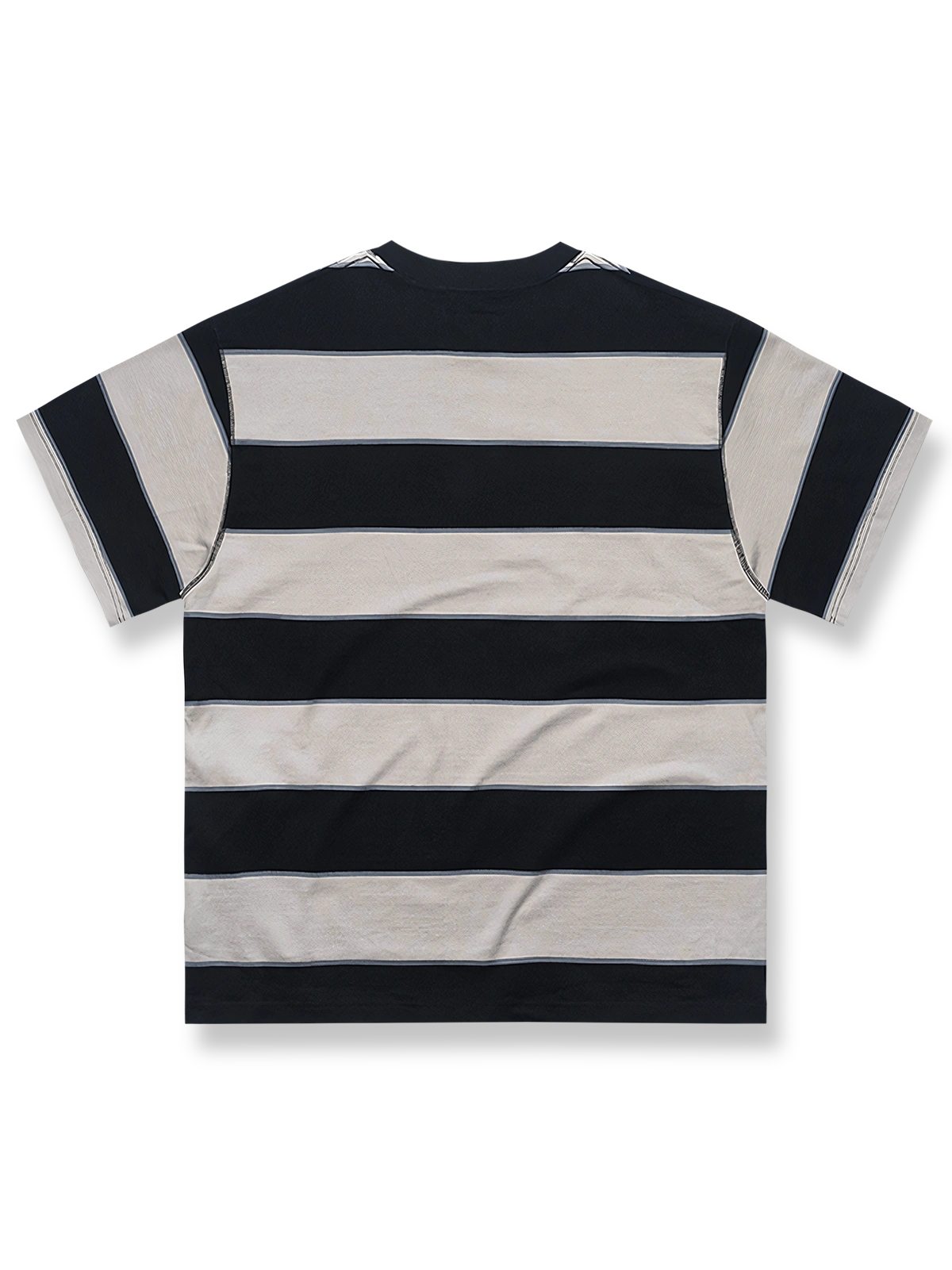  レーザーアライメントストライプ半袖Tシャツ