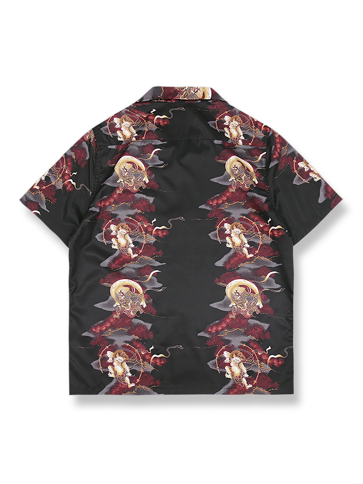 製品画像: 般若浮世絵ハワイアンレトロ半袖シャツ反 面図