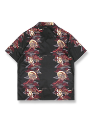 製品画像: 般若浮世絵ハワイアンレトロ半袖シャツ反 面図