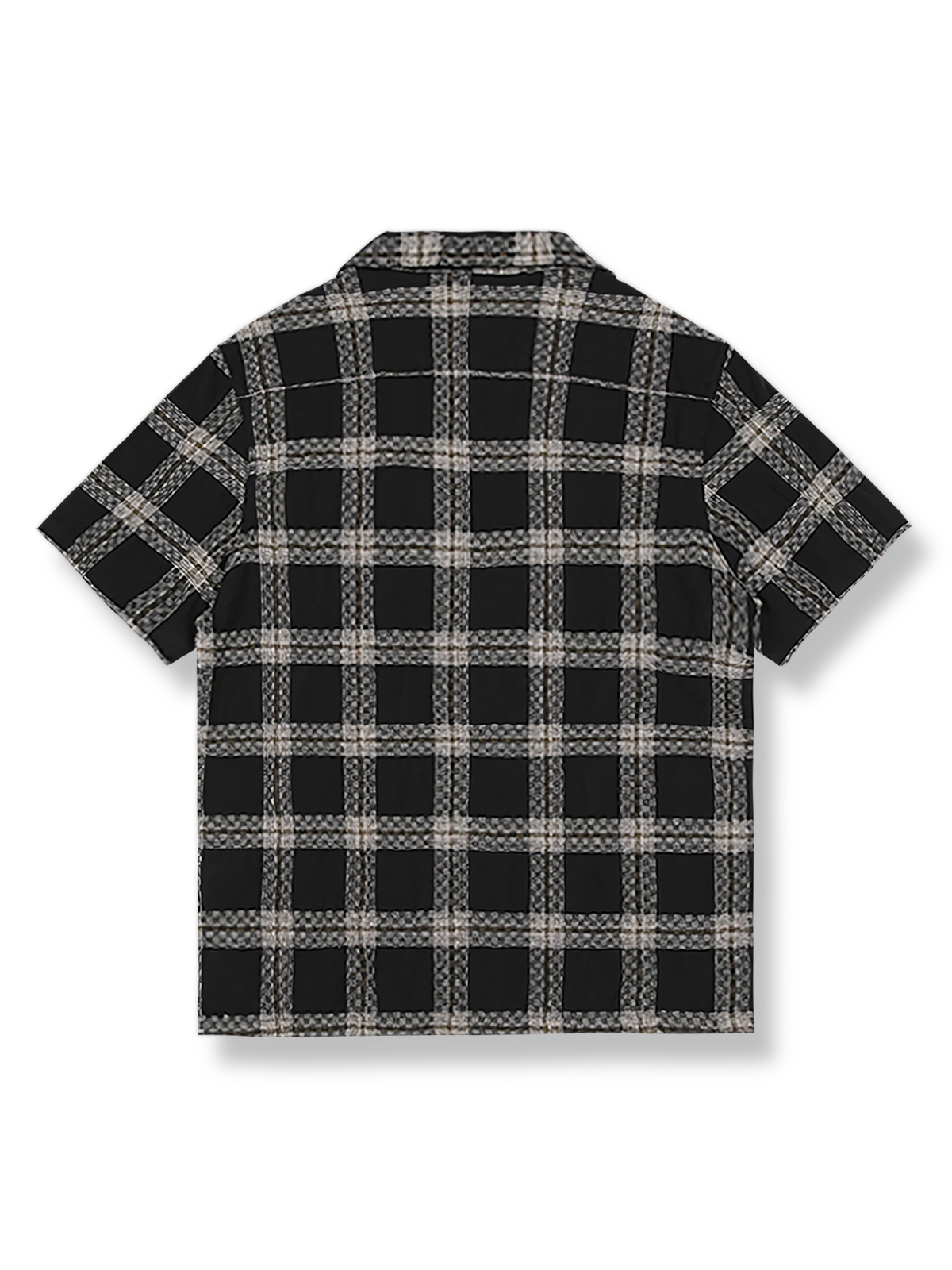 製品画像: キューバカラーのスリムフィットレトロチェックシャツ反面図