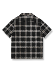 製品画像: キューバカラーのスリムフィットレトロチェックシャツ反面図