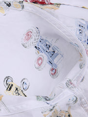 トラクター プリント レトロハワイアンシャツ