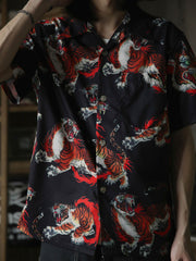 虎柄ハワイアンシャツ