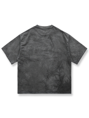 ハンドメイドグレーアイスダイTシャツの正面画像