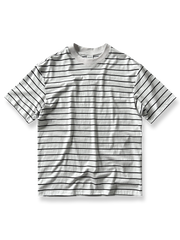 ボーダー柄ニット半袖Tシャツ マリニエールの正面画像